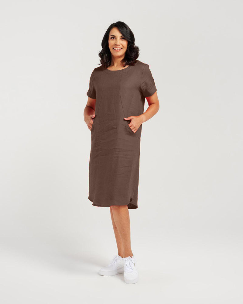 Panelled Linen Dress