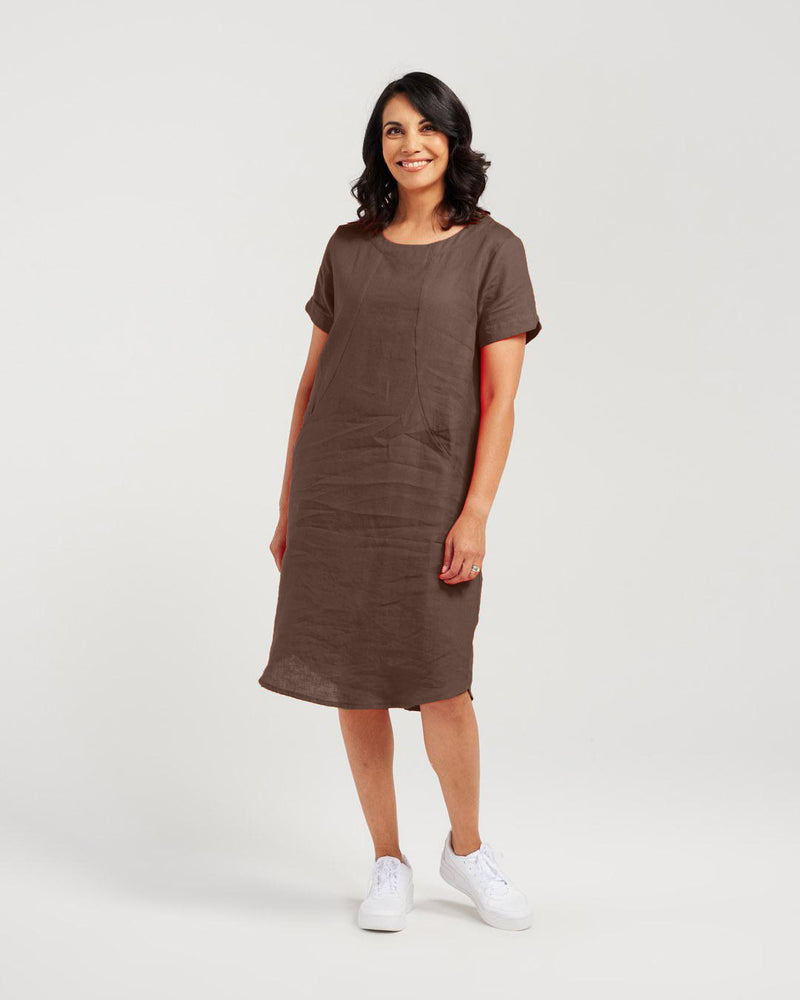 Panelled Linen Dress