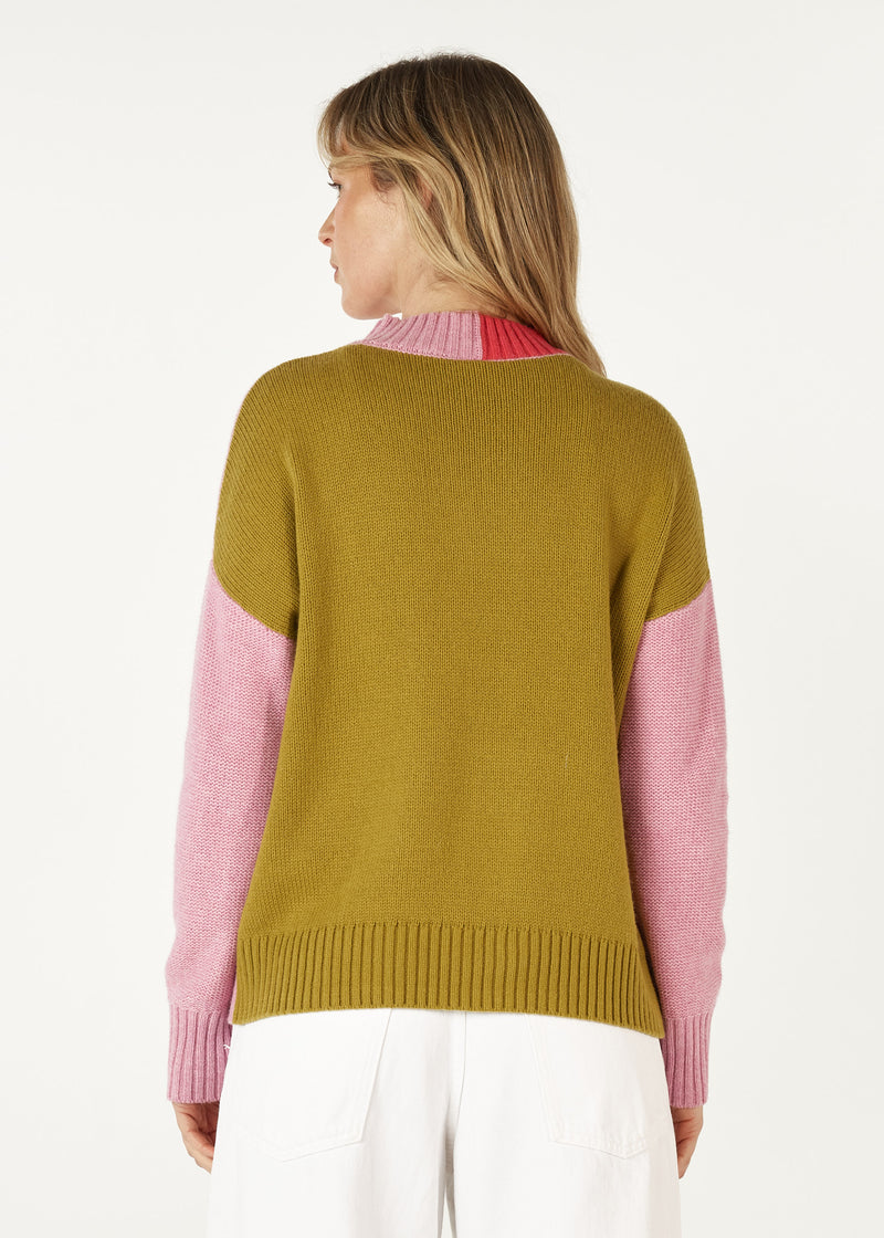 Colour Block Trim Jumper